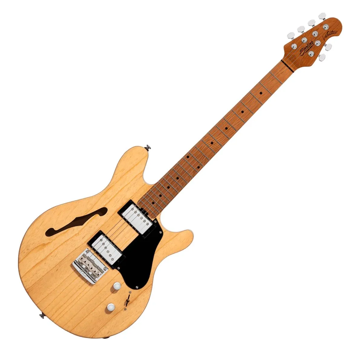 Sterling By Music Man Valentine Semi-hollowbody Electric Guitar - Natural, Roasted Maple Neck