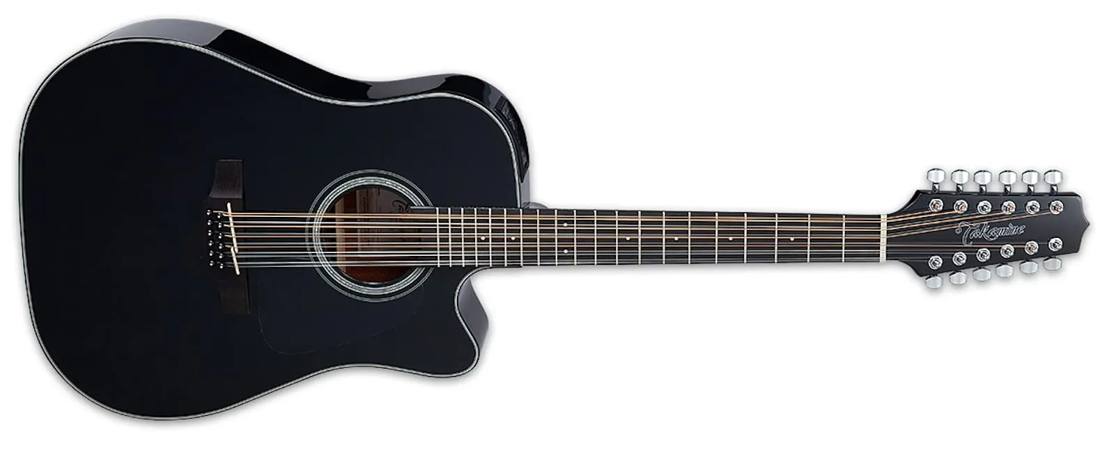 Takamine GD30CE-12 12-string Acoustic-electric Guitar - Black, Spruce Top, Ovangkol Fingerboard