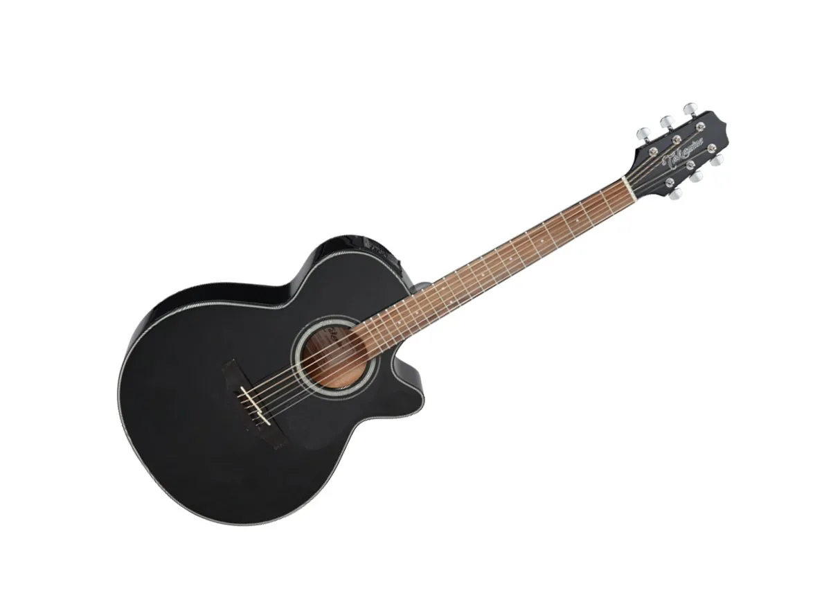 Takamine GF30CE-BLK FXC Cutaway Acoustic-Electric Guitar - Solid Spruce, Mahogany, Black Finish