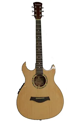 Thin-Line SG Acoustic/Electric Double Cutaway Guitar - Natural Finish, 4-Band EQ, 6 Strings