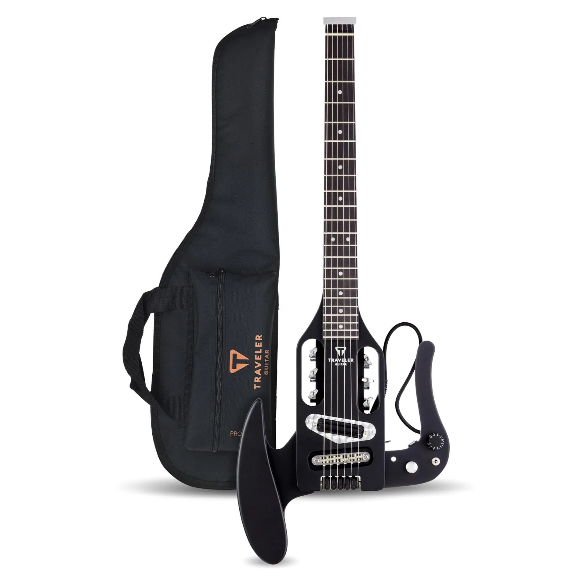 Traveler Guitar Pro-Series Mod-X Matte Black Acoustic Electric Guitar - 24.75' Scale, Travel-Friendly