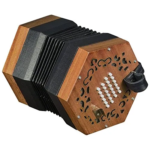 Trinity College AP-2248 English-Style Concertina, Light Brown with 48 Buttons, 2.5 Octave Range