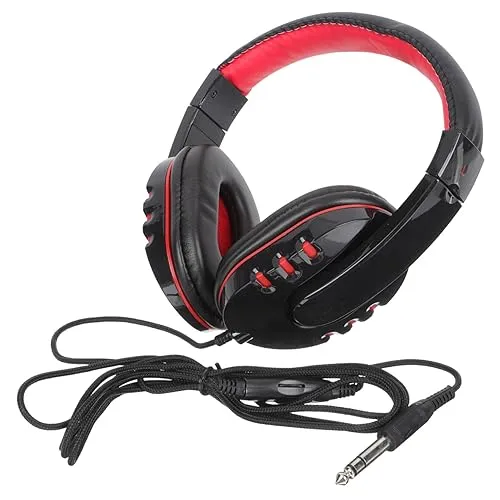 VICASKY Over-Ear Electronic Piano Headphones in Red, 40mm Drivers, Noise-Cancelling, Ergonomic Design