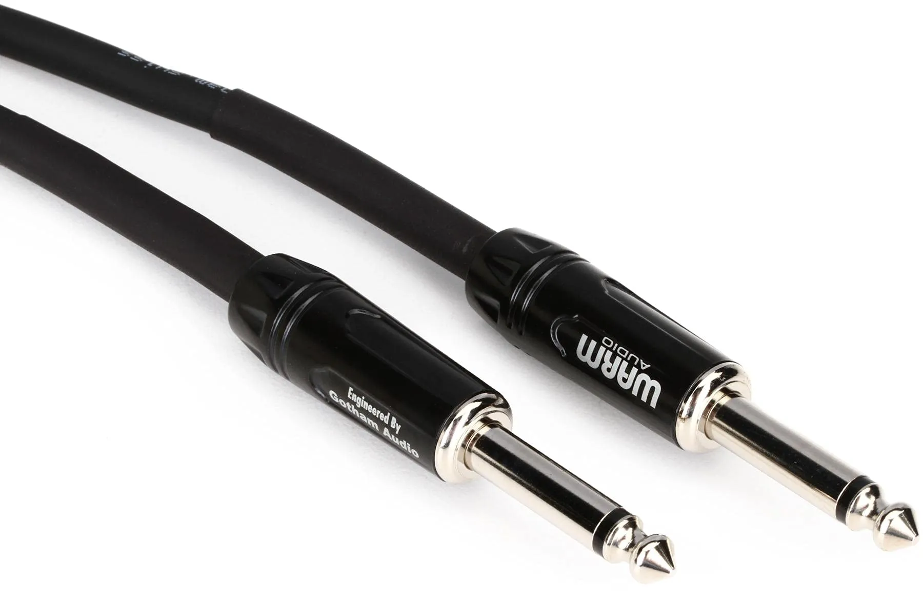 Warm Audio Pro-TS-20' Instrument Cable - Premium Black/Silver, Flexible PVC, Lifetime Warranty