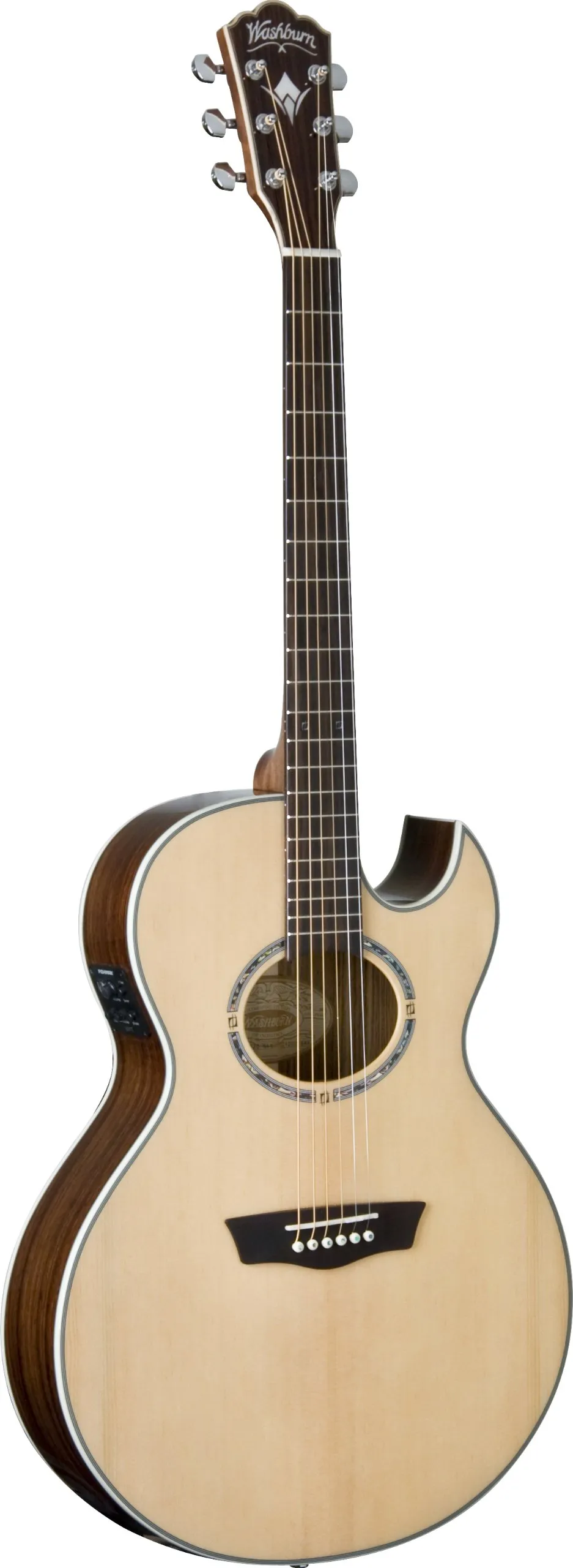 Washburn USM-EA20SNB Nuno Signature Acoustic Electric Guitar, Natural, Thin Jumbo, Rosewood