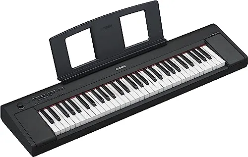 Yamaha 61-Key Piaggero Ultra-Portable Digital Piano in Black - Lightweight, Battery-Powered Music