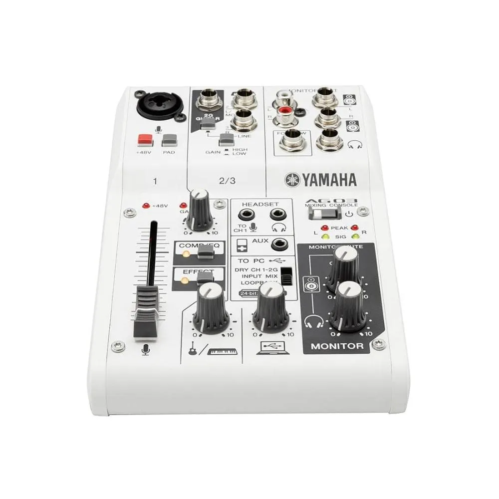 YAMAHA AG03 DJ Mixer with Studio-Quality Preamplifier, Loopback Function, Compact Design