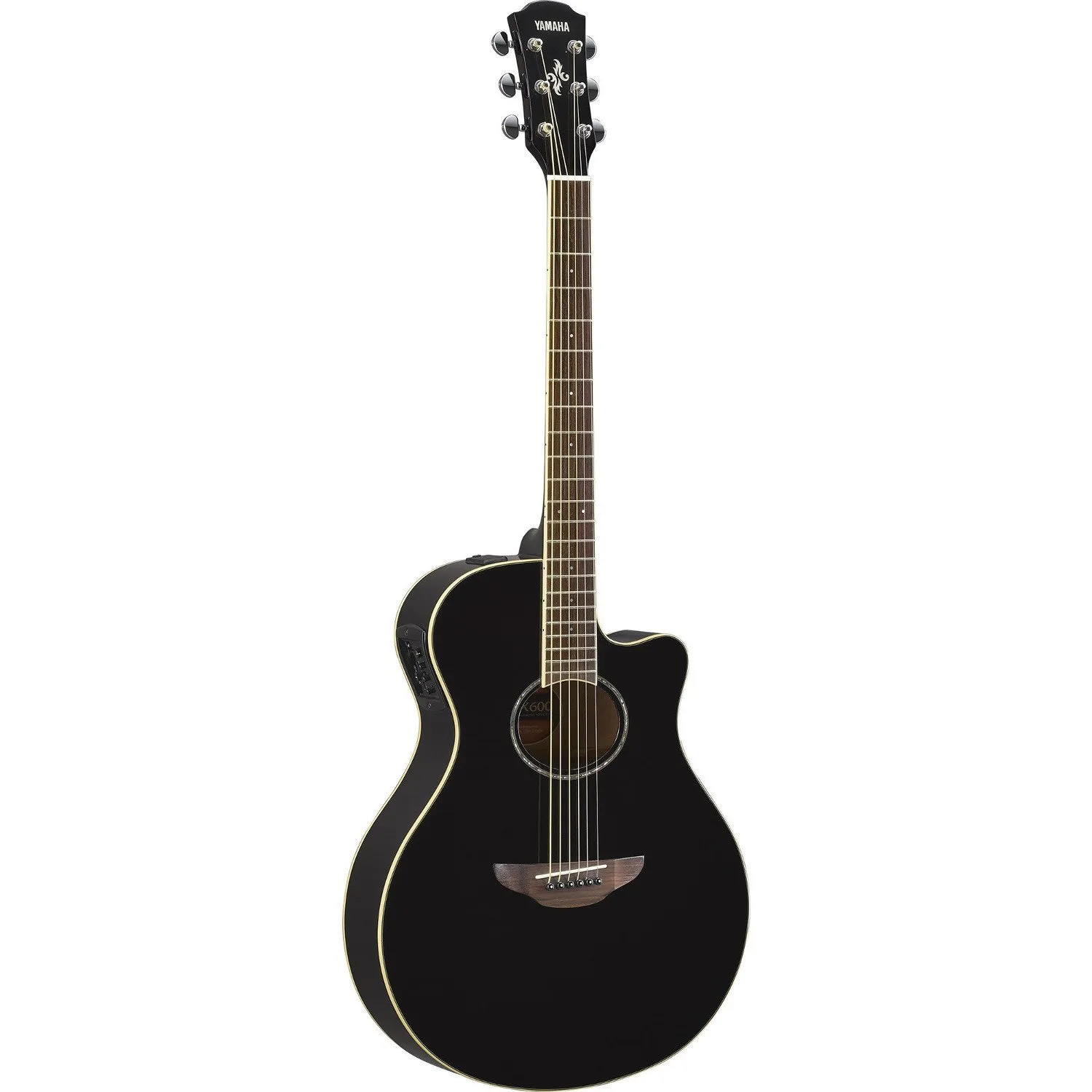 Yamaha APX600 BL Acoustic-Electric Guitar - Thin Body, Black, Enhanced Comfort & Sound