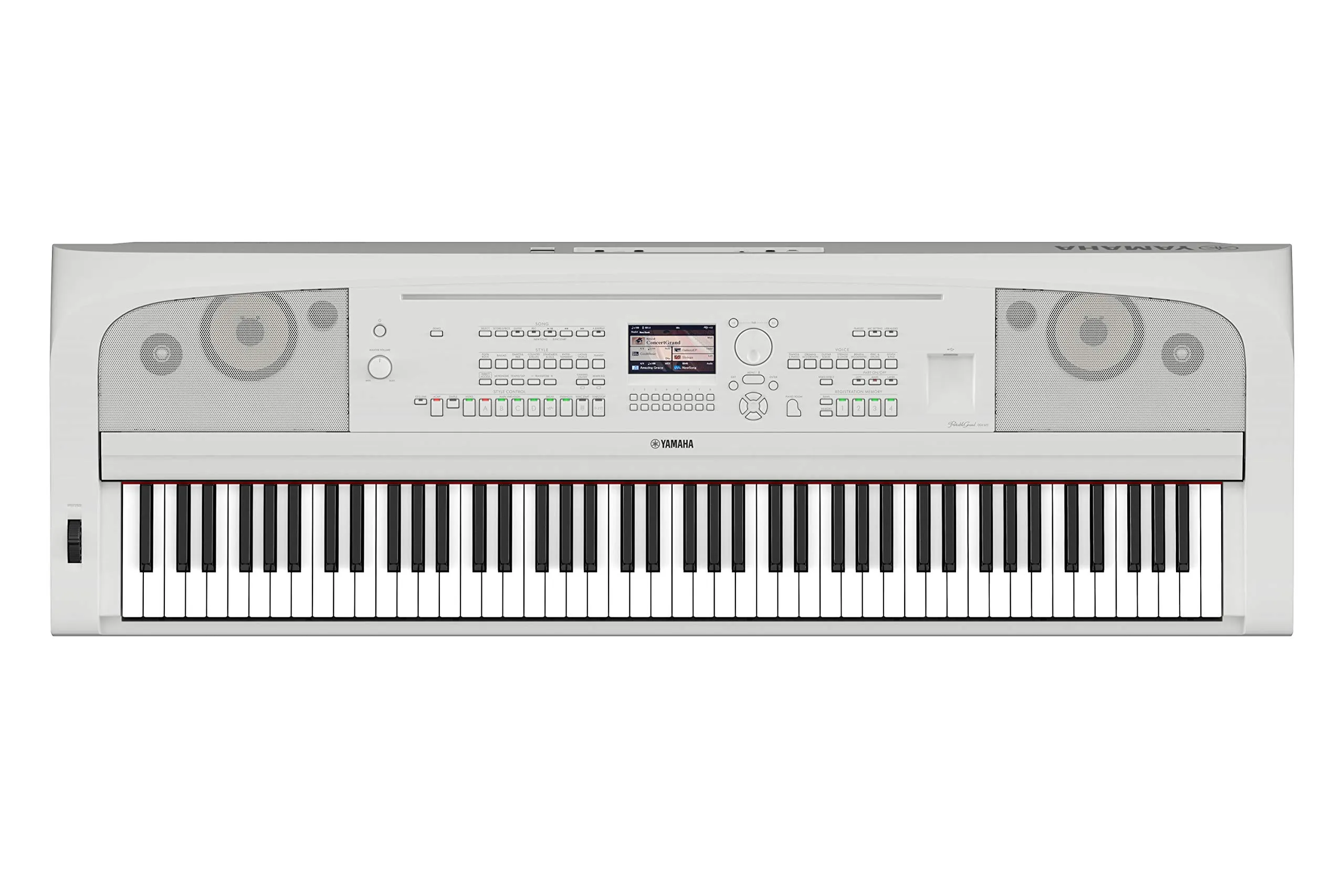 Yamaha DGX670WH 88-Key Weighted Digital Piano, White with CFX Sampling and GHS Action