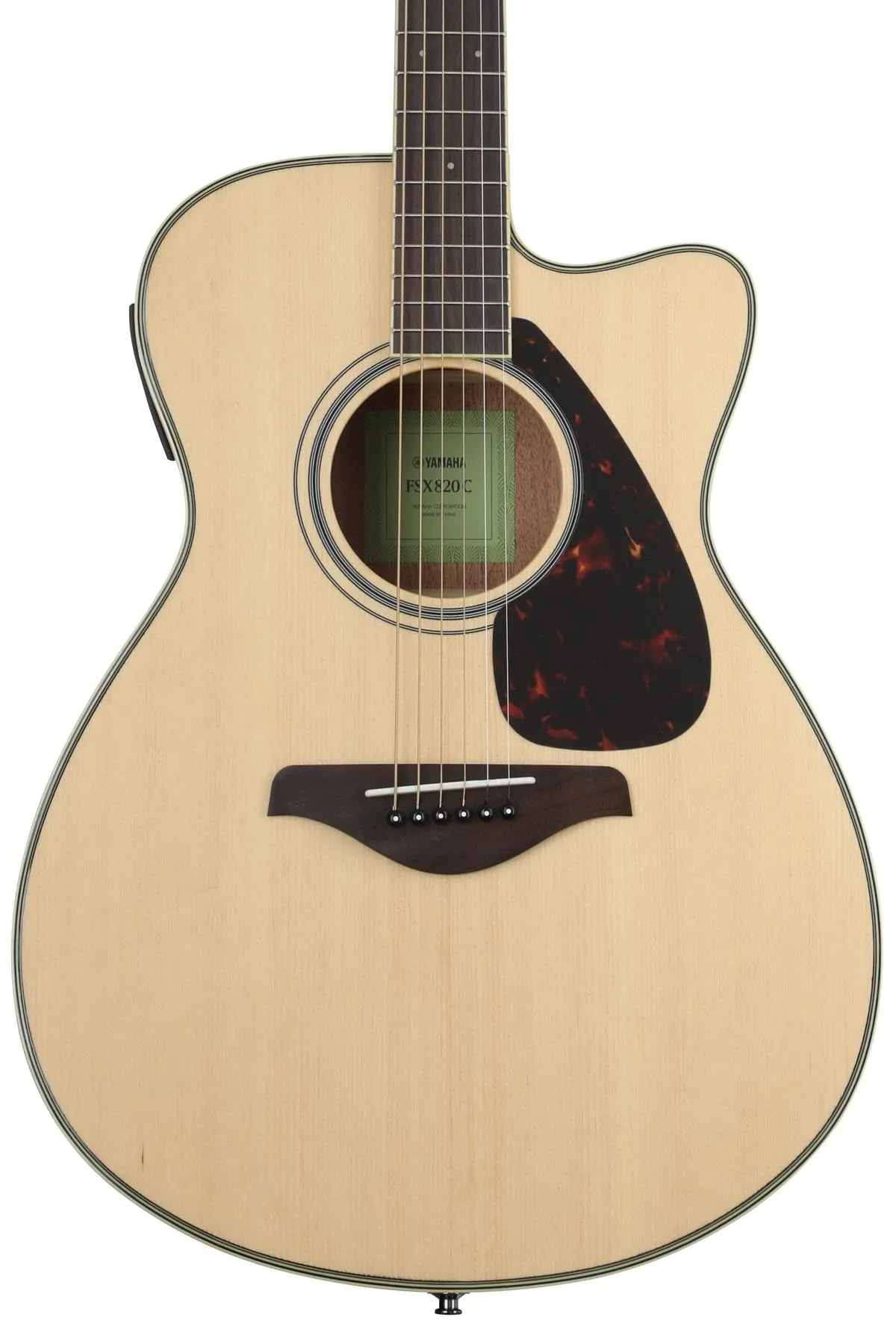 Yamaha FSX820C Natural Acoustic-Electric Guitar, Solid Sitka Spruce Top, Dreadnought Size