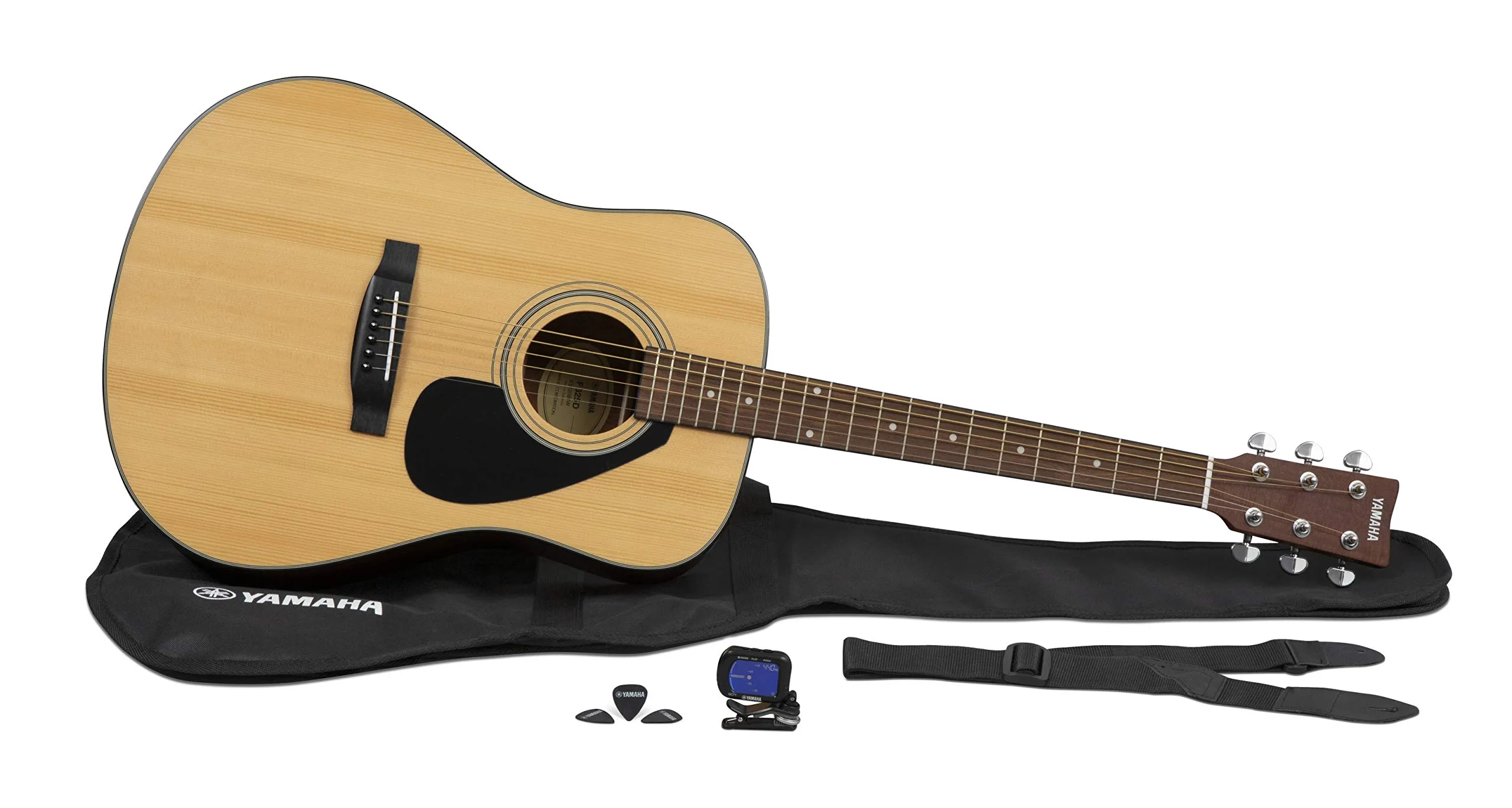 Yamaha GigMaker Standard Acoustic Guitar Package – F310 Natural, Gig Bag, Tuner, Strap, Picks