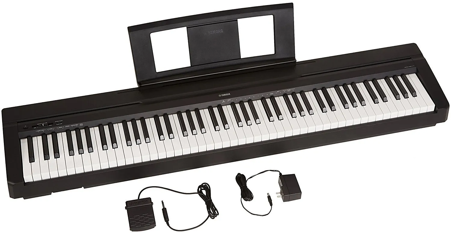 YAMAHA P71 88-Key Weighted Digital Piano with Sustain Pedal, Compact Design, 10 Voices