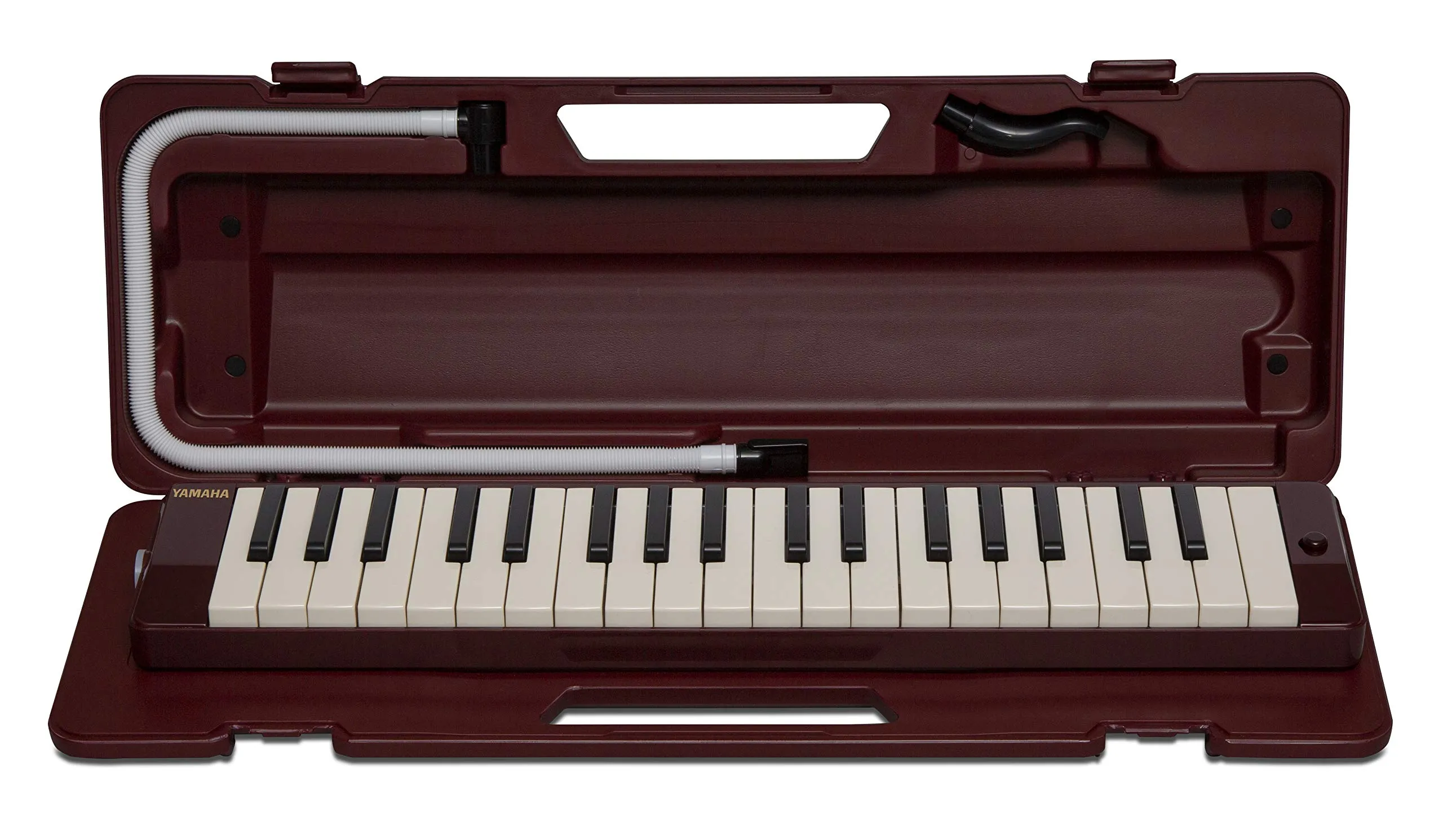 Yamaha Pianica 37-Note Melodica in Maroon, Breath-Powered Keyboard with Case, Red P37D