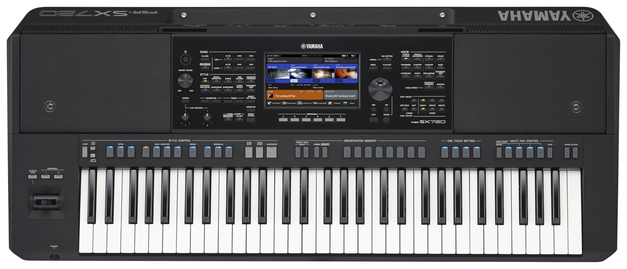 YAMAHA PSR-SX720 61-Key Arranger Workstation Keyboard with Accompaniment Styles & Joystick Control